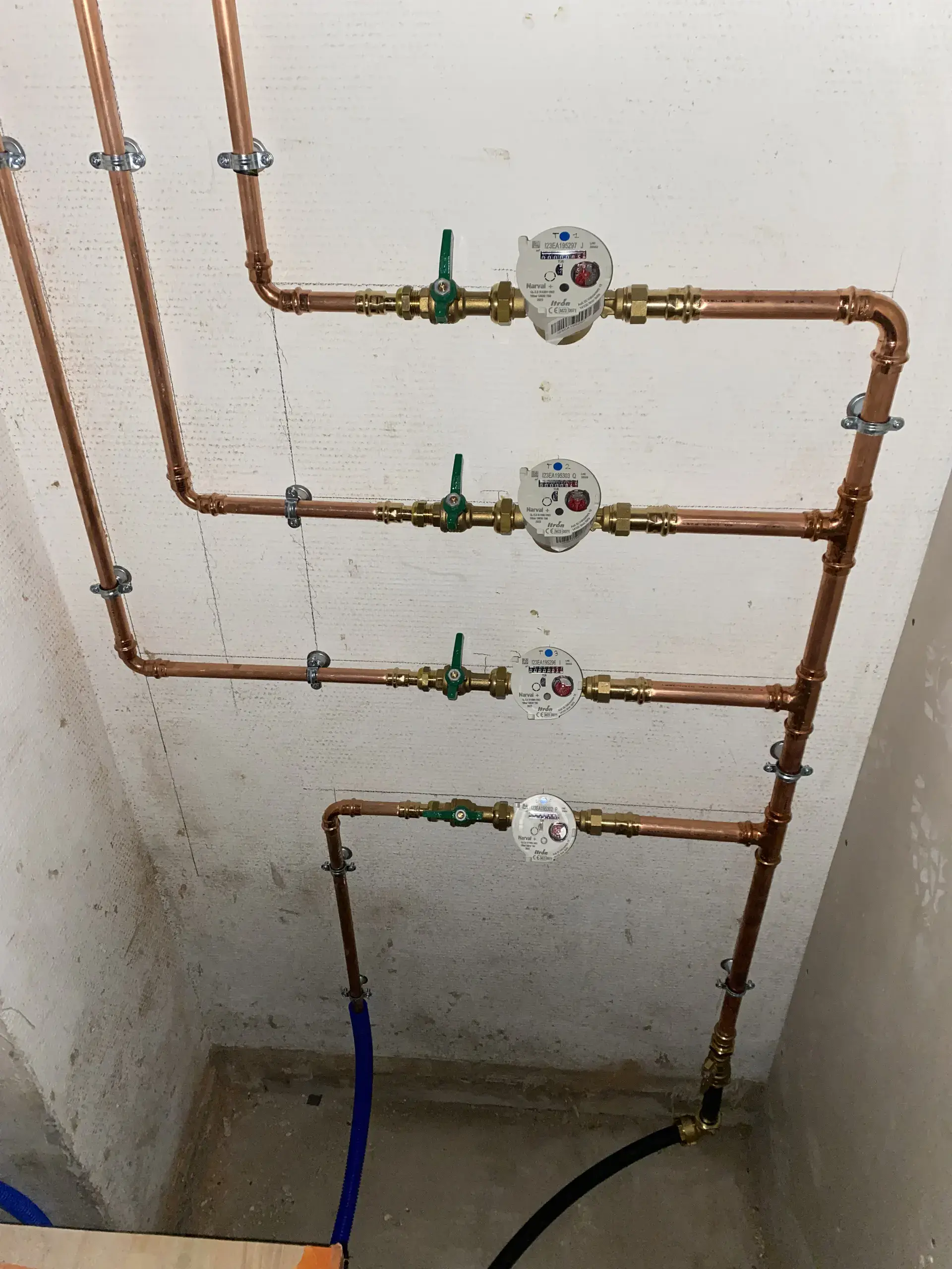 Réseau de plomberie en cuivre installé par ISSM Plomberie